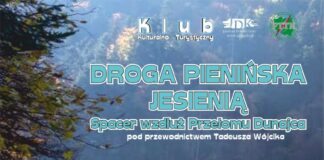 KK-T JDK i PTTK zapraszają na spacer Przełomem Dunajca Plakat: wycieczki autokarowej w Pieniny