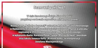On line: koncert z okazji Narodowego Święta Niepodległości Baner: Koncert on line z okazji Narodowego Święta Niepodległoścci
