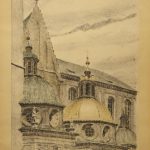 Ignacy Pinkas: Kraków, Kaplica Zygmuntowska, autolitografia, 1935 r.