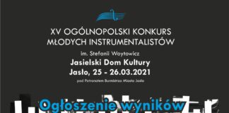 XV Ogólnopolski Konkurs Młodych Instrumentalistów im. Stefanii Woytowicz – protokół i koncert finałowy Plakat: zapowiedź koncertu piętnastego ogólnopolskiego konkursu młodych instrumentalistów