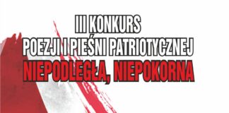 Konkurs: „Niepodległa, Niepokorna” Baner: Konkurs "Niepokorna, Niepodległa". Kolory biało-czerwone