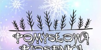 Pomysłowa piosenka zimowa – lista uczestników Baner: na niebiesko fioletowym tle czarne gałązki i biały napis, informujący o konkursie na zimową piosenkę