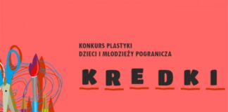 Wymalowany sukces Ani i Matyldy Różowe tło obrazka, na którym jest informacja o wynikach konkursu plastycznego organizowanego przez regionalne centrum kultury w krośnie