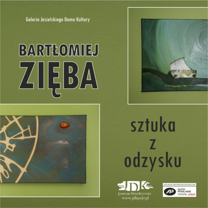 ikonka wystawa zięba Plakat, na którym jest tytuł wystawy i nazwisko jej autora