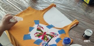 koszulka z kolorowym motywem motyla