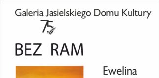 Mały plakat informujący o wystawie Eweliny Węgrzynowicz-Włudzik.