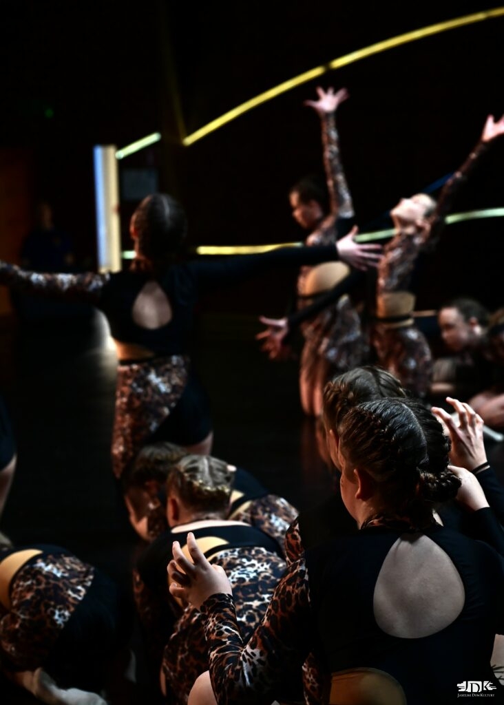 tancerki w storjach zwierząt w cętki